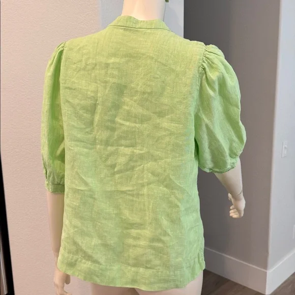 Lilly Pulitzer Light Green Mialeigh Linen Top - Jade Lime X - Picture 6 of 10